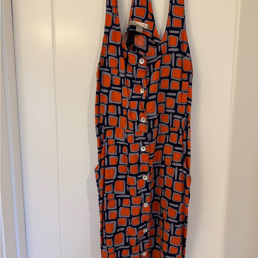 Forever 21 Orange and Black Geometric Dress